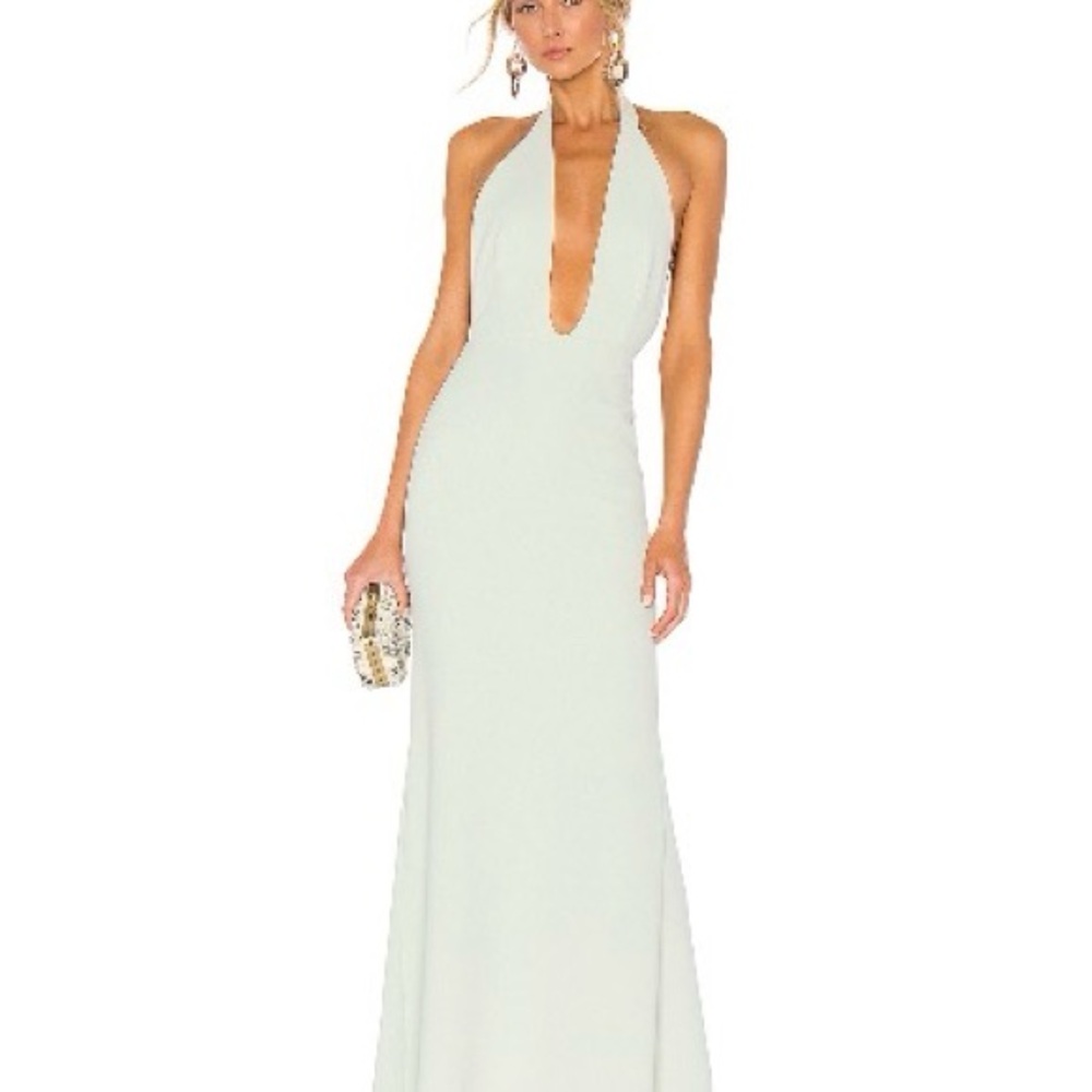 Elegant mint Halter Dress